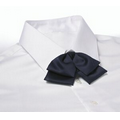 Navy Blue Adjustable Band Polyester Satin Floppy Bow Tie